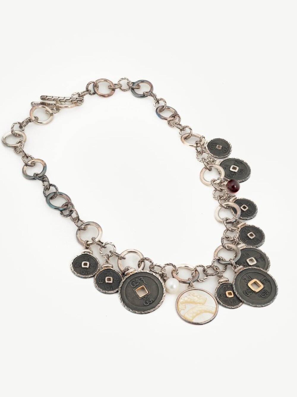 John Hardy Sterling Silver Dangling-Coin Chain Necklace